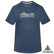 【ATUNAS 歐都納】男款循環酷涼節能抑菌短袖T恤/涼感衣/大尺碼A1TS2508MC- M 麻花靛藍